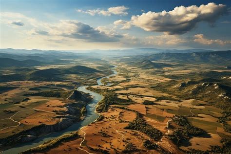 Premium AI Image | Aerial View of Plains and Fields in High Resolution