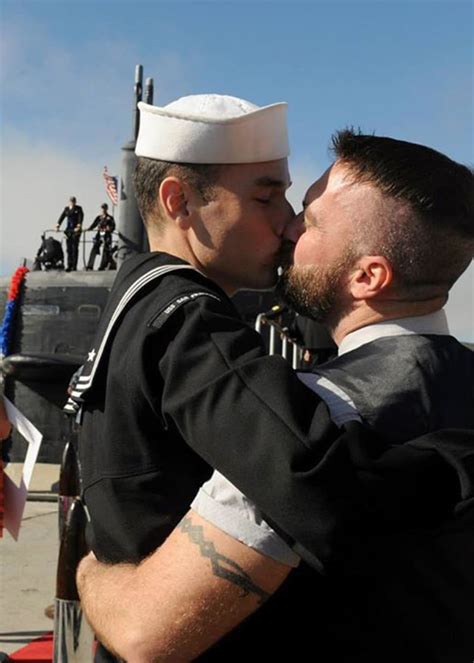 Gay Male Couples First Kiss Makes Navy History