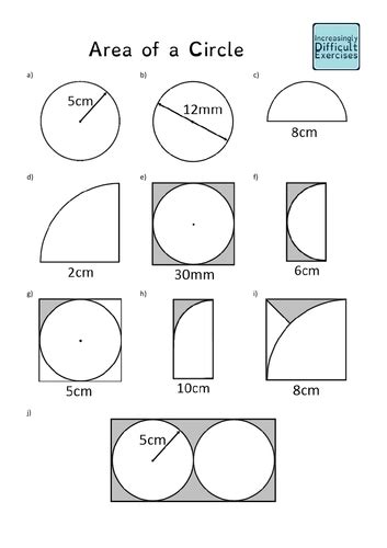 Increasingly Difficult Questions - Area of a Circle | Teaching Resources