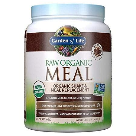 Garden of Life Meal Replacement Chocolate Powder, 14 Servings, Organic Raw Plant Based Protein ...