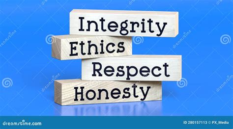 Ethics Respect Code Honesty Integrity Outline Signpost With Five