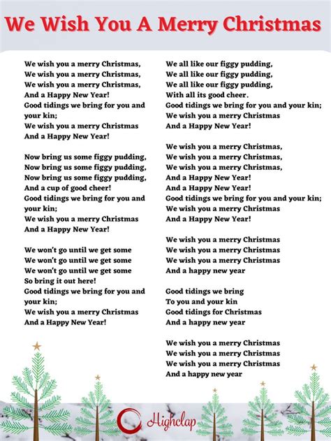 We Wish You A Merry Christmas Lyrics