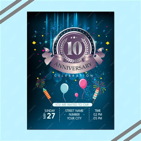 Cartel De Celebración De Aniversario Vector Premium