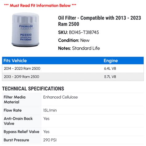 2022 Dodge Ram 2500 Oil Filter Informacionpublicasvetgobgt