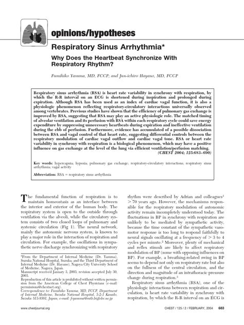 Respiratory Sinus Arrhythmia | PDF | Respiratory System | Lung