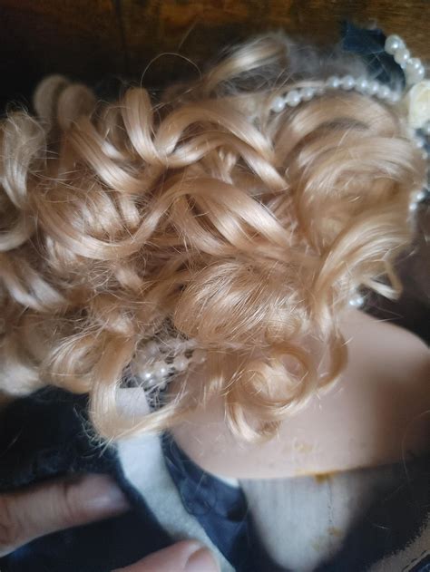 18 Porcelain Doll Blonde Hair Blue Eyes Black And Gold Dress Etsy