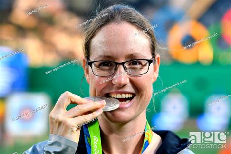 Silver Medalist Lisa Unruh Of Germany Poses With Her Medal After The