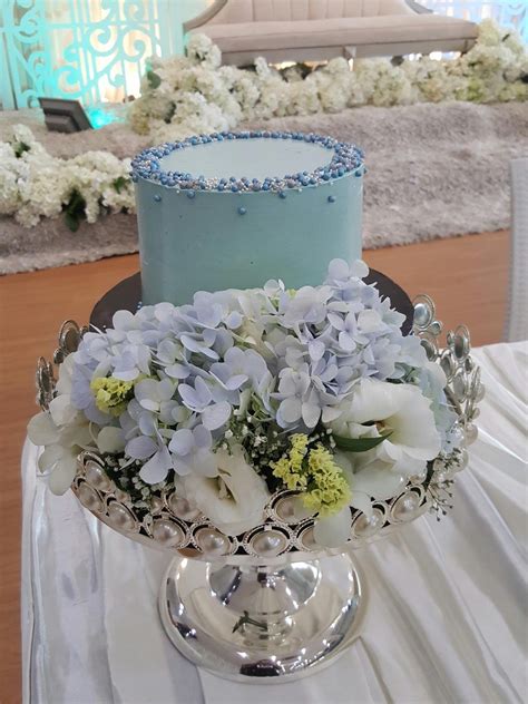 Hantaran Tema Baby Blue Gubahan Frame Mas Kahwin Sahaja Cream Dark