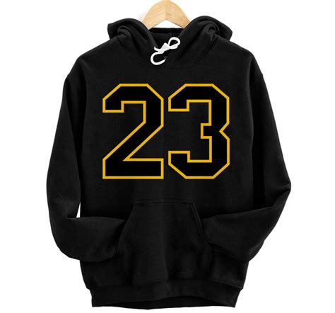 Number #23 Sports Jersey Uniform Yellow Black Lucky Number Pullover ...