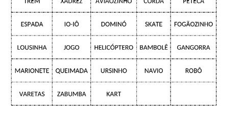 Lista De Nomes De Brinquedos - Nomes de brinquedos e brincadeiras