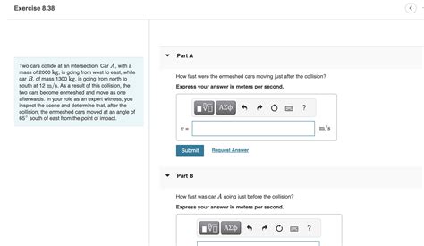 Solved Exercise Two Cars Collide At An Intersection