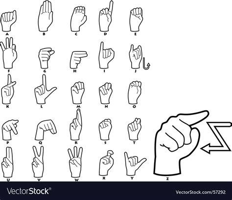 Sign language alphabet Royalty Free Vector Image