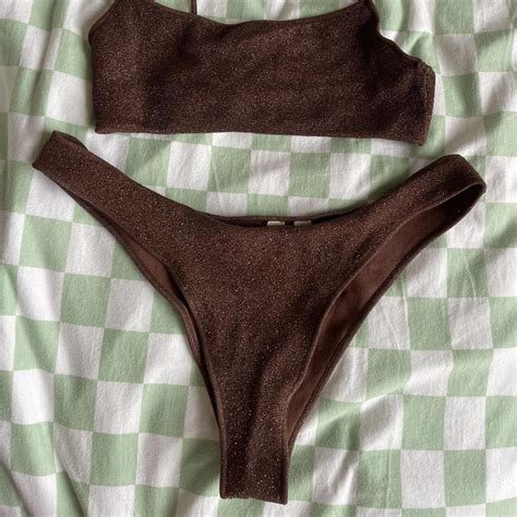 Bec And Bridge Sparkly Bikini Brown Only Worn A Few Depop