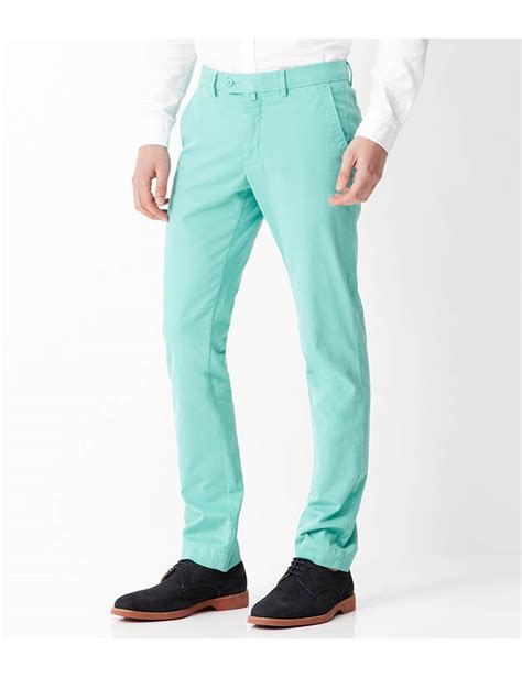 Mens Mint Green Garment Dye Extra Slim Fit Chinos Hawes And Curtis