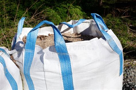 White Big Bulk Bag Full Of Potting Soil Stock Image Image Of Ecology