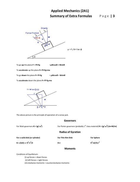 Extra Applied Mechanics Formulas For Power Engineers - Power Engineering 101