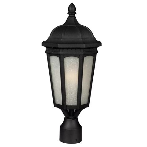 Filament Design 1 Light Black Outdoor Post Mount Light With White Seedy