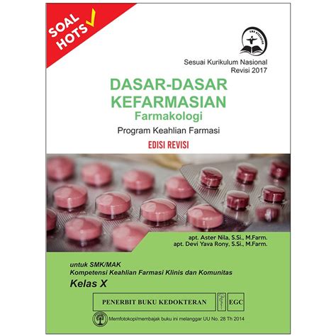 Jual Original Dasar Dasar Kefarmasian Farmakologi Program Keahlian