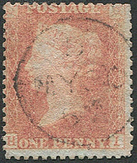 1d SG 29 7 Pl 45 HI ORANGE RED VFU Light C Embassy Philatelists