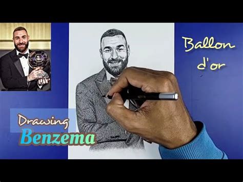 Drawing Karim Benzema With Ballon D Or Youtube