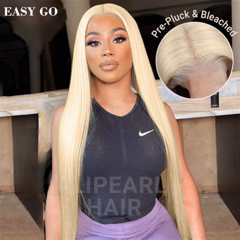 Glueless Light Blonde 613 Straight And Body Wave Pre Cut Lace Closure Wigs Alipearl Hair