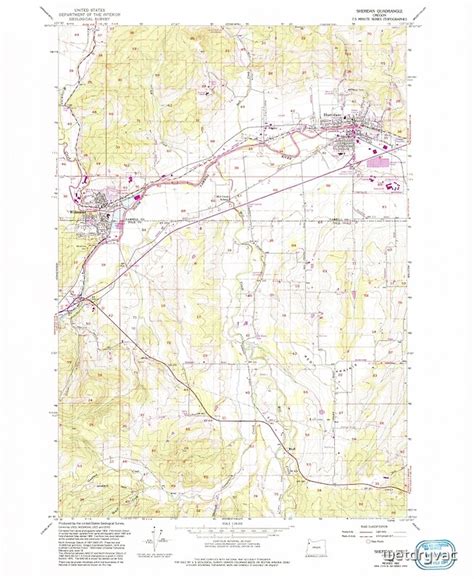 "USGS Topo Map Oregon Sheridan 281473 1956 24000" Posters by wetdryvac | Redbubble