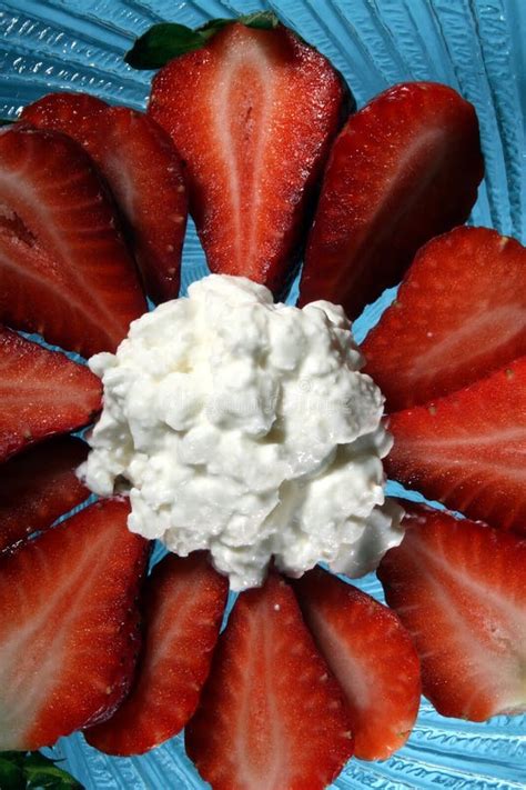 Strawberries An Cottage Cheese Picture Image