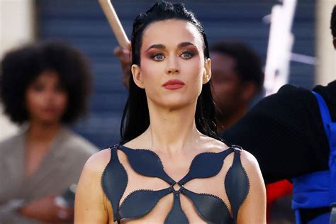 Katy Perry Wears Barely There Naked Dress At Vogue World Paris Photos