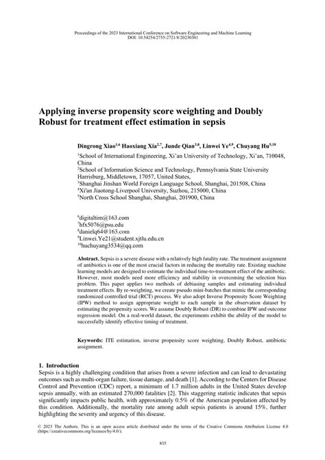 Pdf Applying Inverse Propensity Score Weighting And Doubly Robust For