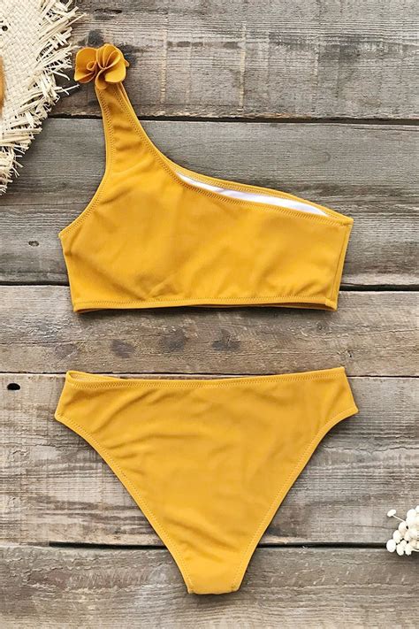 Yellow Mellow One Shoulder Bikini