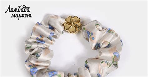 Шелковая резинка для волос Первоцвет жемчужно-белая в магазине «MOLLEN ...