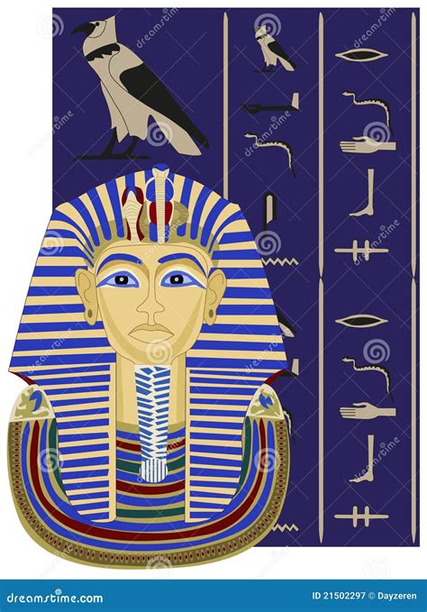 Tutankhamun And Hieroglyphs Royalty-Free Stock Image | CartoonDealer.com #21502306