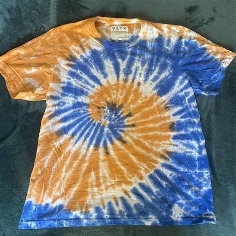 orange and blue tie dye tshirt - Depop