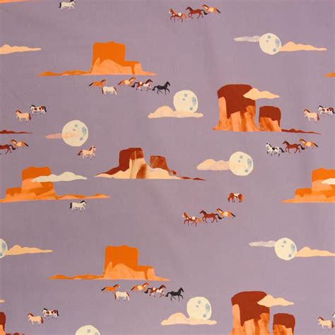 Arid Wilderness Moonlit Mustangs Purple