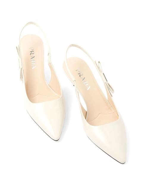 Prada Patent Leather Slingback Pumps Neutrals FARFETCH RO