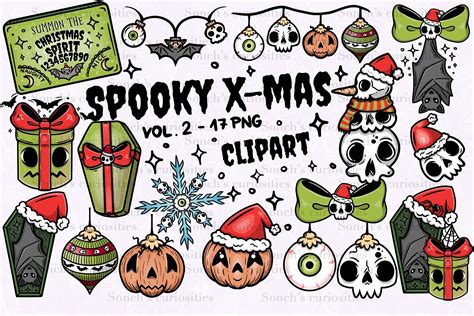 Spooky Christmas Classical Png Decorative Illustrations ~ Creative Market