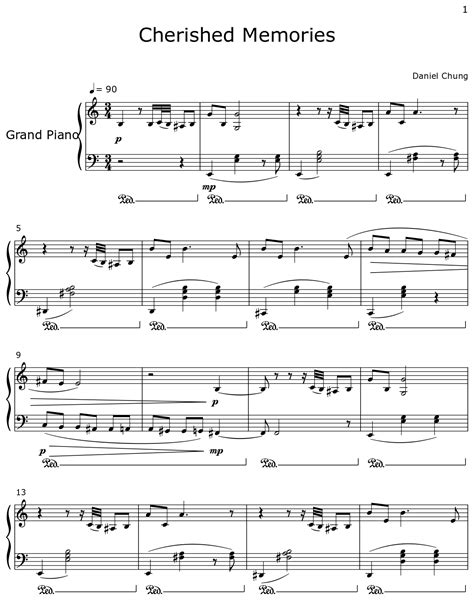 Cherished Memories Sheet Music For Piano