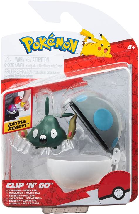 Amazon Pokémon Clip N Go Trubbish and Heavy Ball Includes 2 Inch