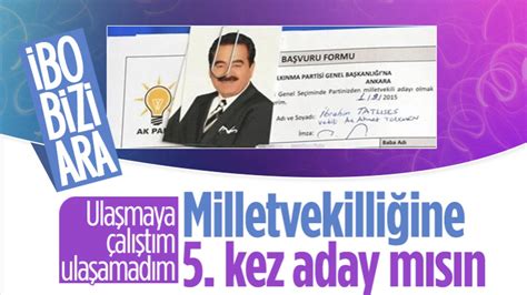 Brahim Tatl Ses Ak Parti Den Milletvekili Aday Aday Olacak M