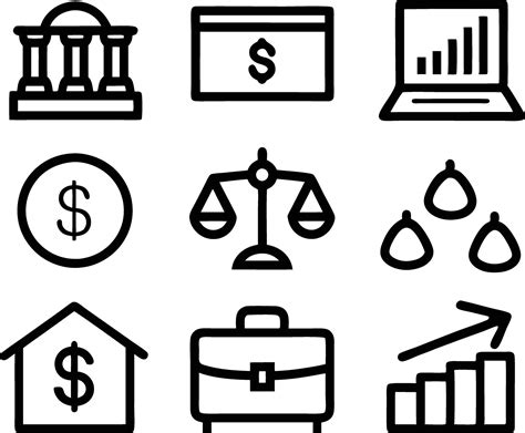 Set Of Finance Icon Illustration Credit Management Marketing Outline