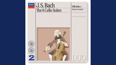 J S Bach Suite For Solo Cello No 1 In G Major BWV 1007 5 Menuet