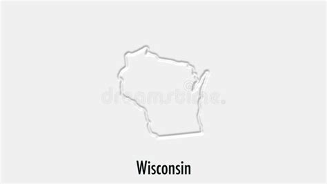 Abstract Line Animation Wisconsin State Of Usa On Hexagon Style