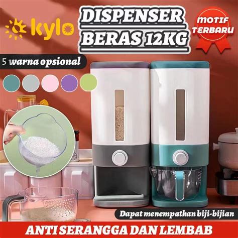 Jual KYLO DISPENSER BERAS OTOMATIS 12Liter Rice Box Tempat