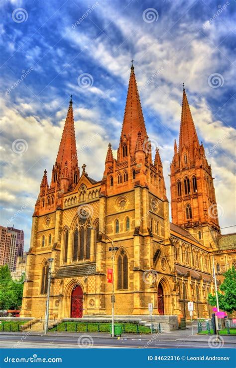 St Paul`s Cathedral In Melbourne Australia Stock Photo Image Of