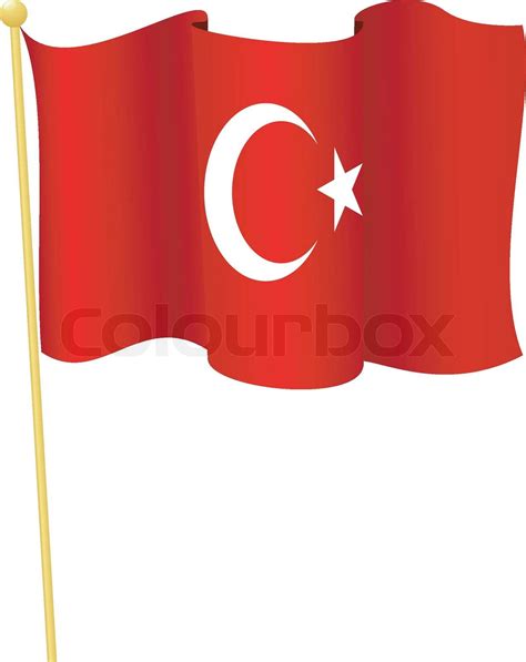 Vector Illustration Af Flag Tyrkiet Stock Vektor Colourbox