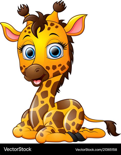 Cartoon Giraffe Sitting Royalty Free Vector Image