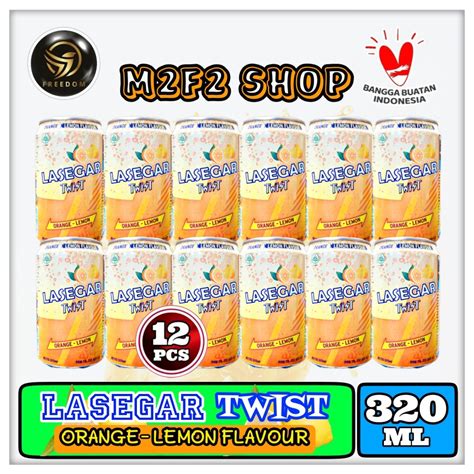 Jual LASEGAR Twist Minuman Penyegar Orange Lemon Kaleng 320 Ml