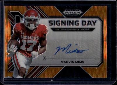 Panini Prizm Draft Picks Marvin Mims Orange Pulsar Auto Ebay