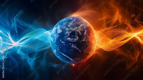 Earth's Magnetic Field: D Animated Model Showing Rotating Lines from ...