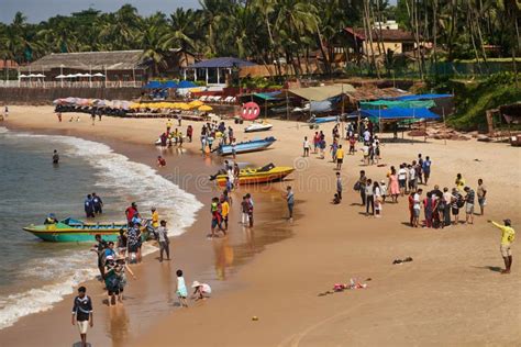 Panaji, Goa, India - December 15, 2019: the Crowded Beach in Goa Near ...